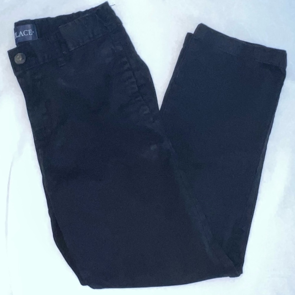 Children’s place black sz 7 uniform style pants with built in adjustable waist